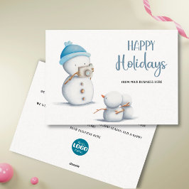 Snowman Happy Holidays Fotografy Business Feiertagskarte