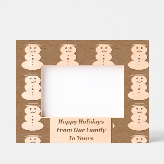 Snowman Happy Holidays graviert Rahmen (Vorderseite)