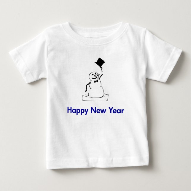 Snowman Happy New Year Baby T-shirt (Vorderseite)