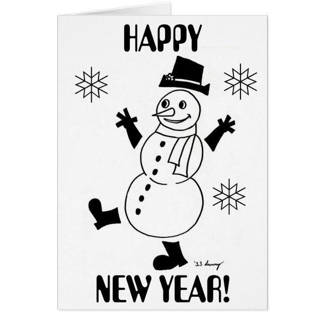 Snowman "HAPPY NEW YEAR" Card (Vorne)
