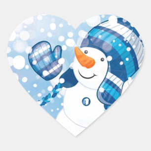 Snowman Herz-Aufkleber