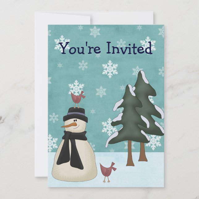 Snowman hiver Anniversaire Fête Invitation (Devant)
