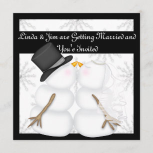 Snowman Hochzeit Einladungen mit Schneeflocken