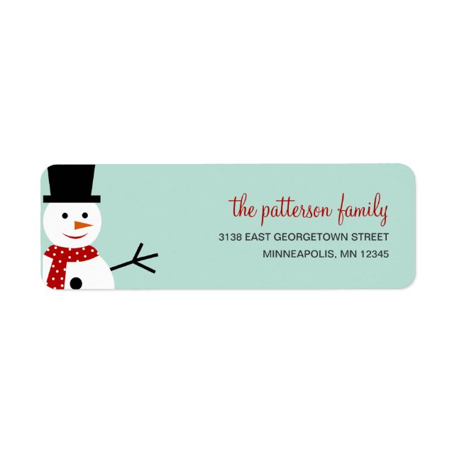 Snowman Holiday Address Label (Vorne)