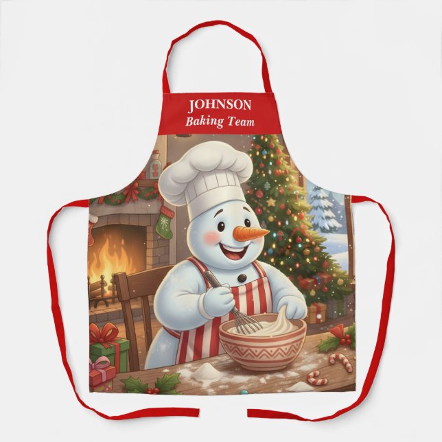 Snowman Holiday Backen Schürze (Vorderseite)