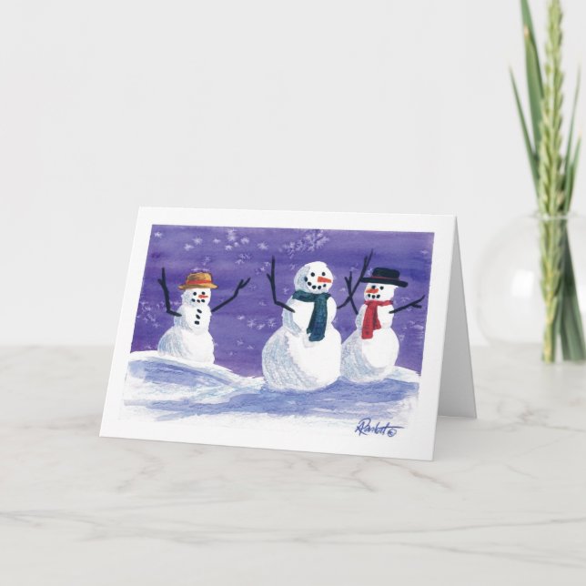 Snowman Holiday, carte de Noël (Devant)