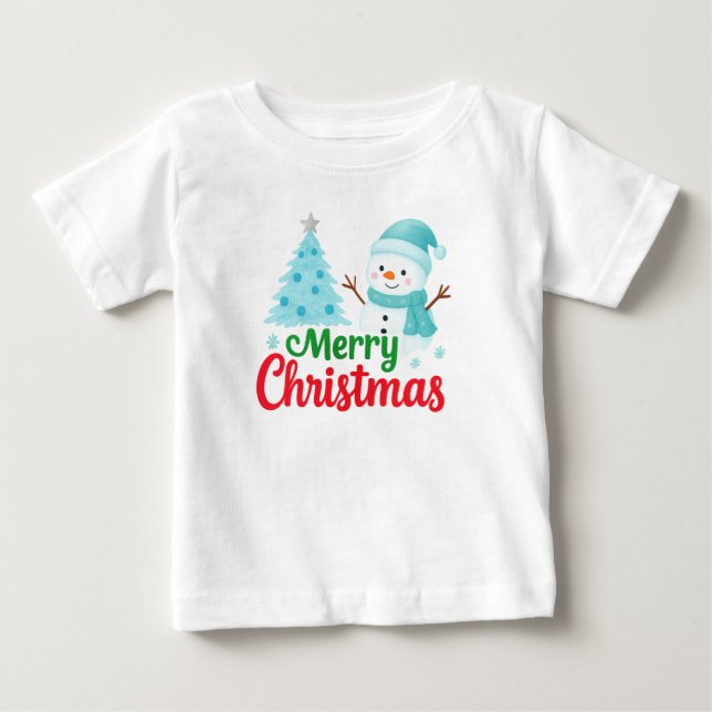 Snowman Holiday Cheer Baby T-shirt (Vorderseite)