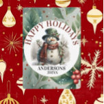 Snowman Holiday Christmas Wünsche Feiertagskarte<br><div class="desc">Snowman Holiday Watercolor Weihnachten wünscht Bequemlichkeit ist der Schlüssel in dieser geschäftigen Saison! Besuchen Sie unseren Zazzle Store, um die komplette Snowman Niedlich Watercolor Weihnachtswünsche Kollektion zu erkunden. Mit nur wenigen Klicks können Sie diese schönen Designs direkt vor Ihrer Haustür liefern lassen. Wenn Sie weitere Anpassungen benötigen, schreiben Sie mir...</div>