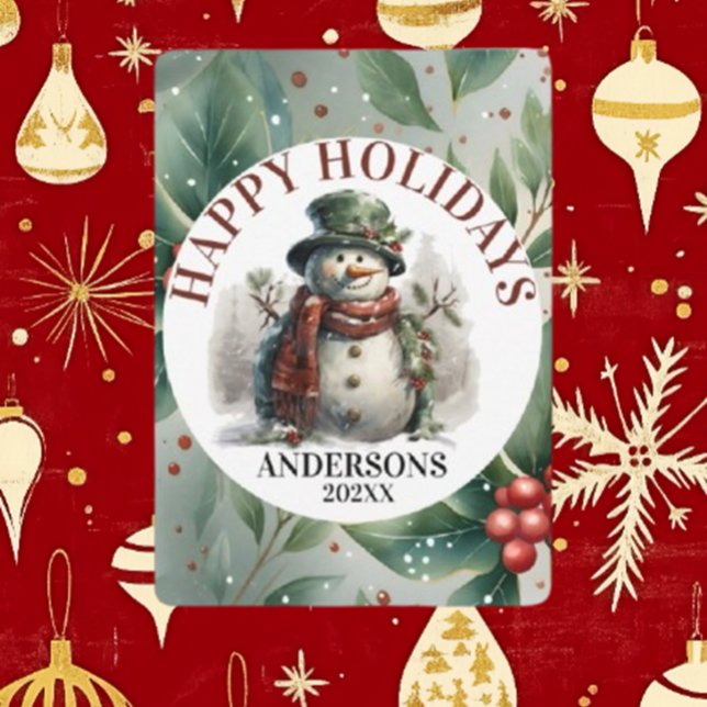 Snowman Holiday Christmas Wünsche Feiertagskarte (Spread joy this holiday season with heartfelt Christmas wishes from Brett's Snowman.)