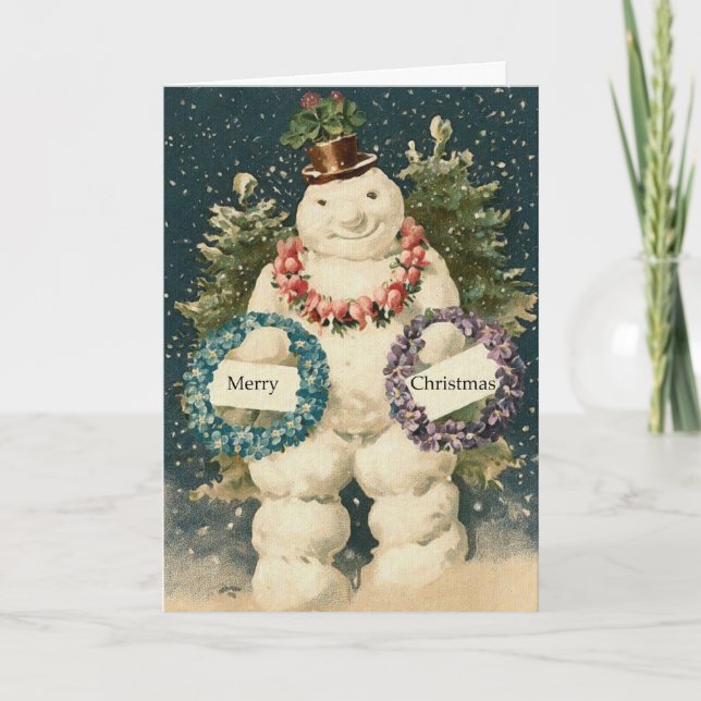 Snowman Holiday Greetings Feiertagskarte (Vorderseite)