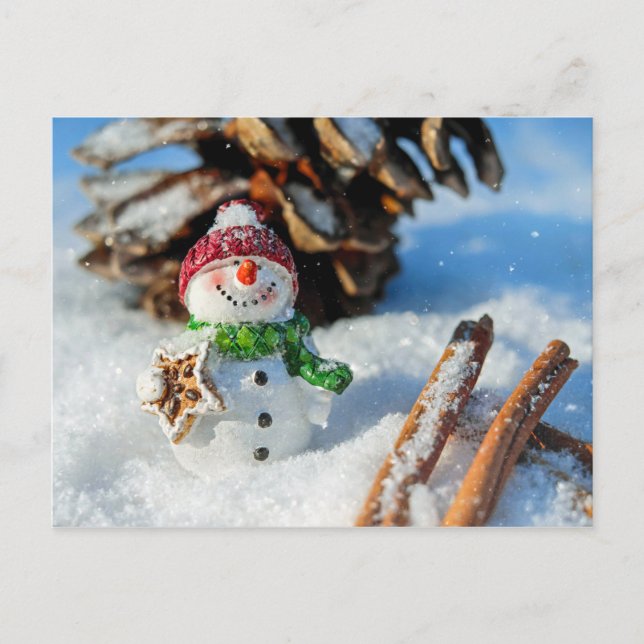 Snowman Holiday Leckerei Weihnachtsschrei Postkarte (Vorderseite)