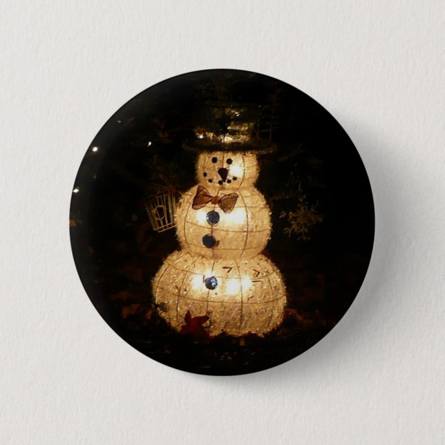 Snowman Holiday Light Display Button (Vorderseite)