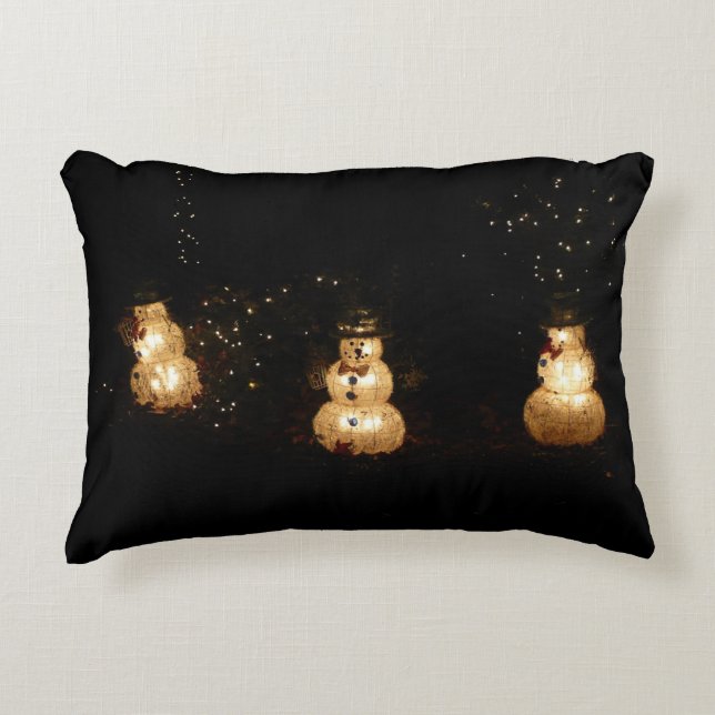 Snowman Holiday Light Display Dekokissen (Vorderseite)