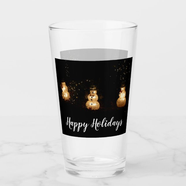 Snowman Holiday Light Display Glas (Vorderseite)