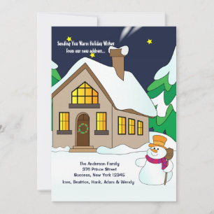 Snowman Holiday Moving Faire-part