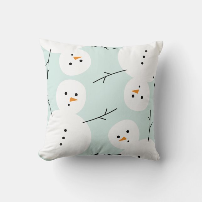 Snowman | Holiday Throw Kissen (Vorderseite)