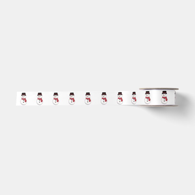 Snowman Holiday Weihnachten Satinband (Vorderseite)