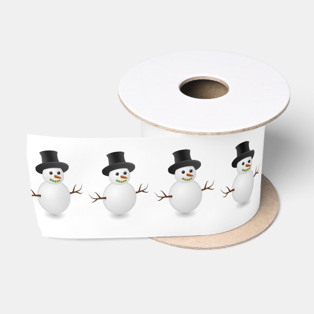 Snowman Holiday Xmas Weihnachten Modern Satinband (Spule)