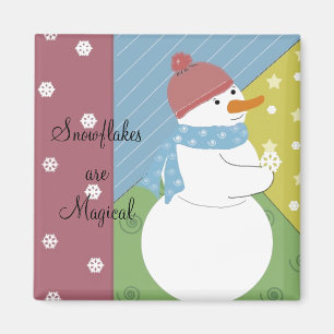 Snowman Holt eine magische Schneeflocke Magnet