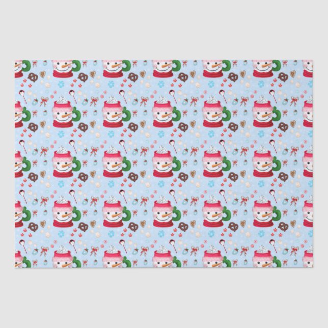 Snowman Hot Chocolate Fun Seidenpapier (Vorderseite)