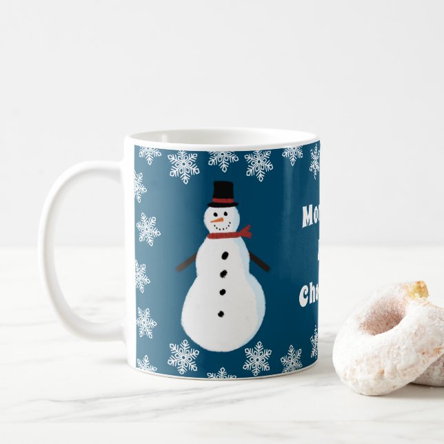 Snowman Hot Chocolate Personalisiert Kaffeetasse (Mit Donut)