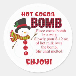 Snowman Hot Coa Bombe Aufkleber
