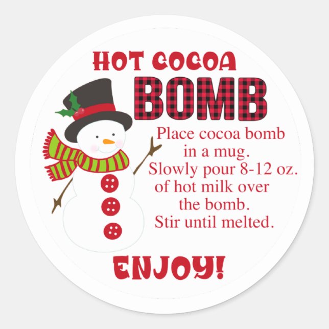 Snowman Hot coca bombe autocollant (Devant)