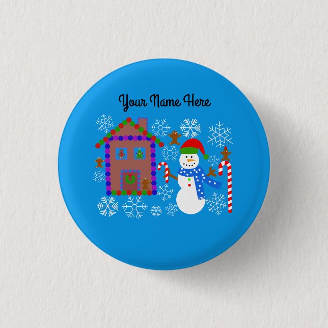 Snowman & House #2 Button (Vorderseite)