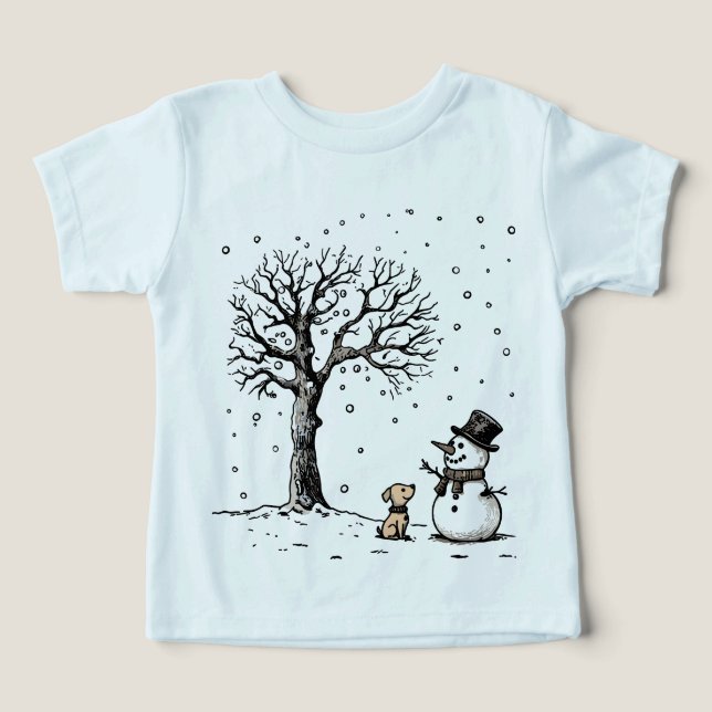 Snowman & Hund: Winterfreundschaft (Design Vorderseite)