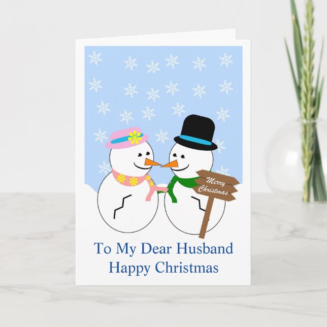 Snowman Husband Weihnachtskarte Feiertagskarte (Vorderseite)