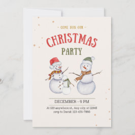 Snowman illustrierte Weihnachtsfeier Party Einladu Einladung