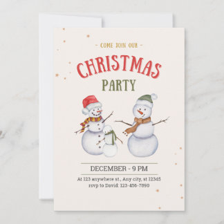 Snowman illustrierte Weihnachtsfeier Party Einladu Einladung