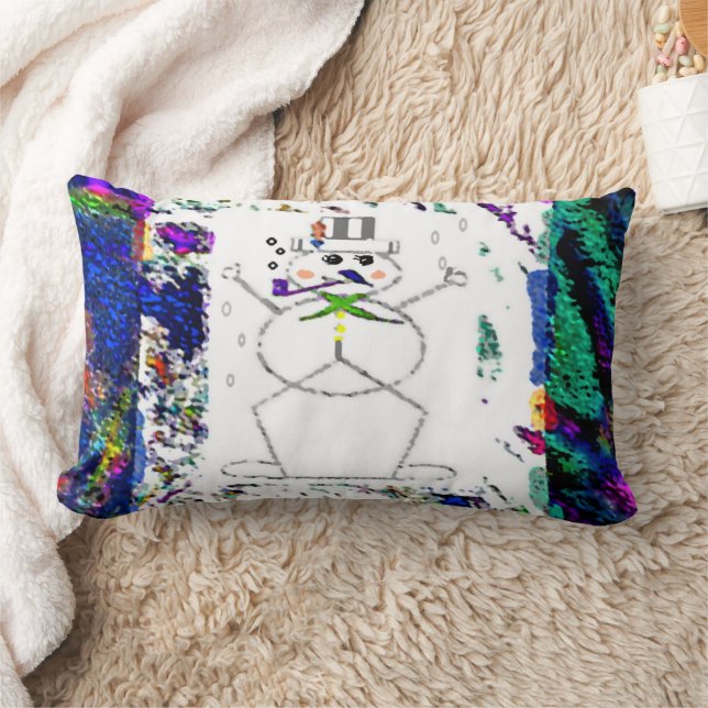 "Snowman in Living Color" Kissen (Decke)