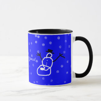 Snowman in the Snow Art by Kids Holiday Christmas  Tasse