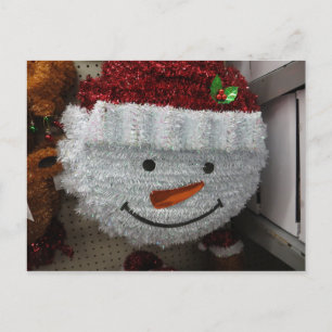 Snowman in Weihnachtsmannmütze Feiertagspostkarte