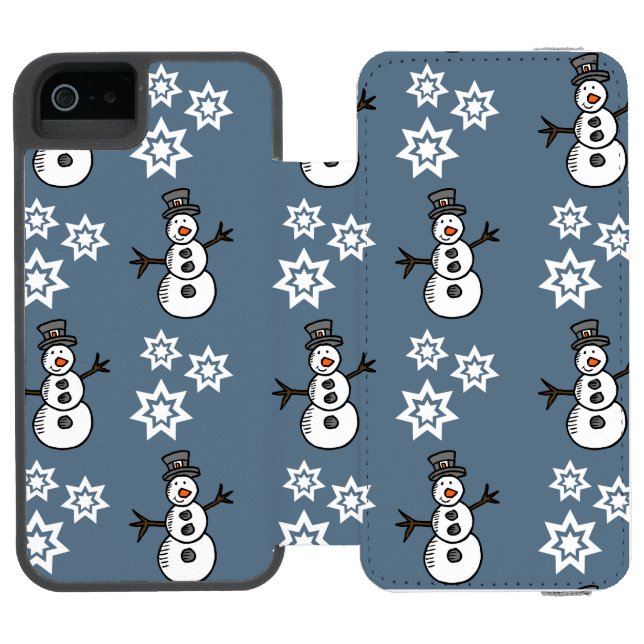 Snowman Incipio iPhone Geldbeutel-Hülle (Folio Geöffnet)