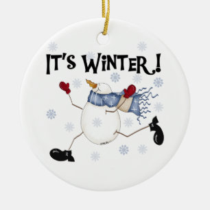 Snowman ist Winterschmuck Keramikornament