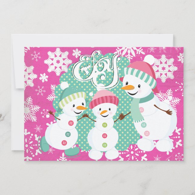 Snowman Joy Holiday Feiertagskarte (Vorderseite)