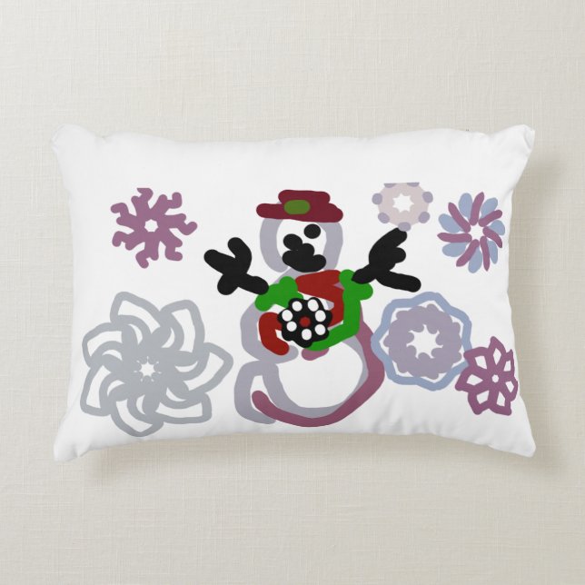 Snowman joy kind dekokissen (Vorderseite)