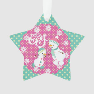 Snowman Joy Star de vacances Ornement acrylique