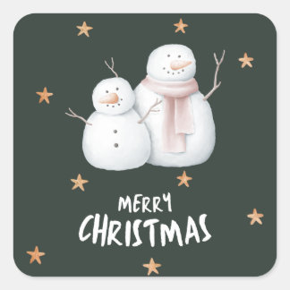 Snowman Joyeux autocollant de Noël