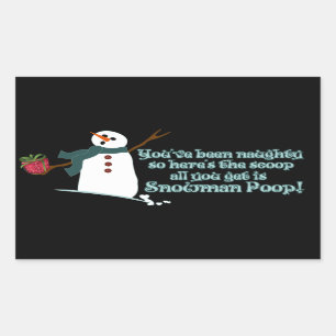 Snowman kacken rechteckiger aufkleber