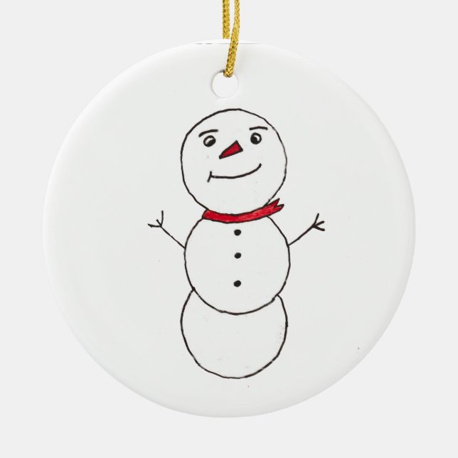 Snowman Keramik Ornament (Vorne)