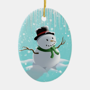 Snowman Keramik Ornament