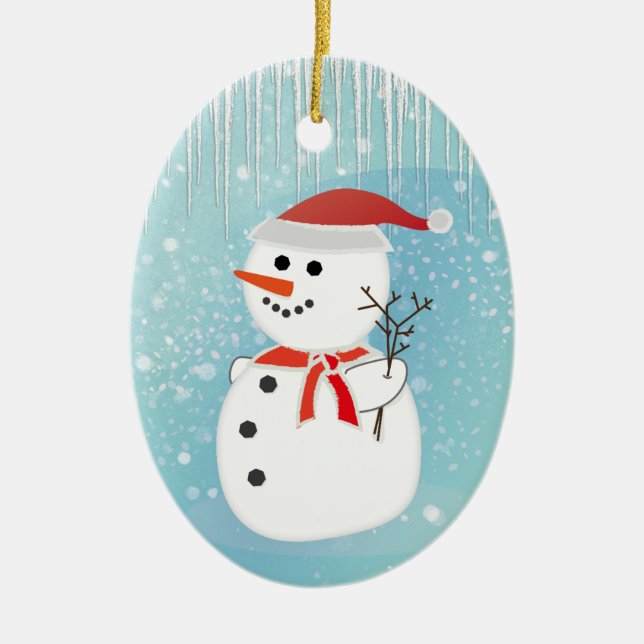 Snowman Keramik Ornament (Vorne)