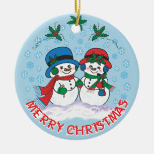 Snowman Keramik Ornament