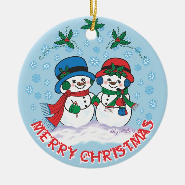Snowman Keramik Ornament (Vorne)