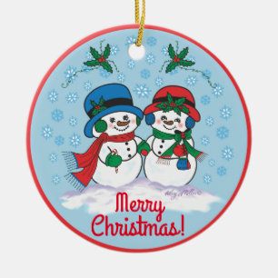 Snowman Keramik Ornament