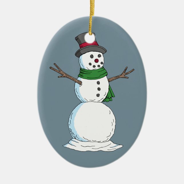Snowman Keramik Ornament (Vorne)