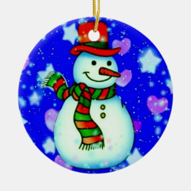 Snowman Keramikornament (Vorne)